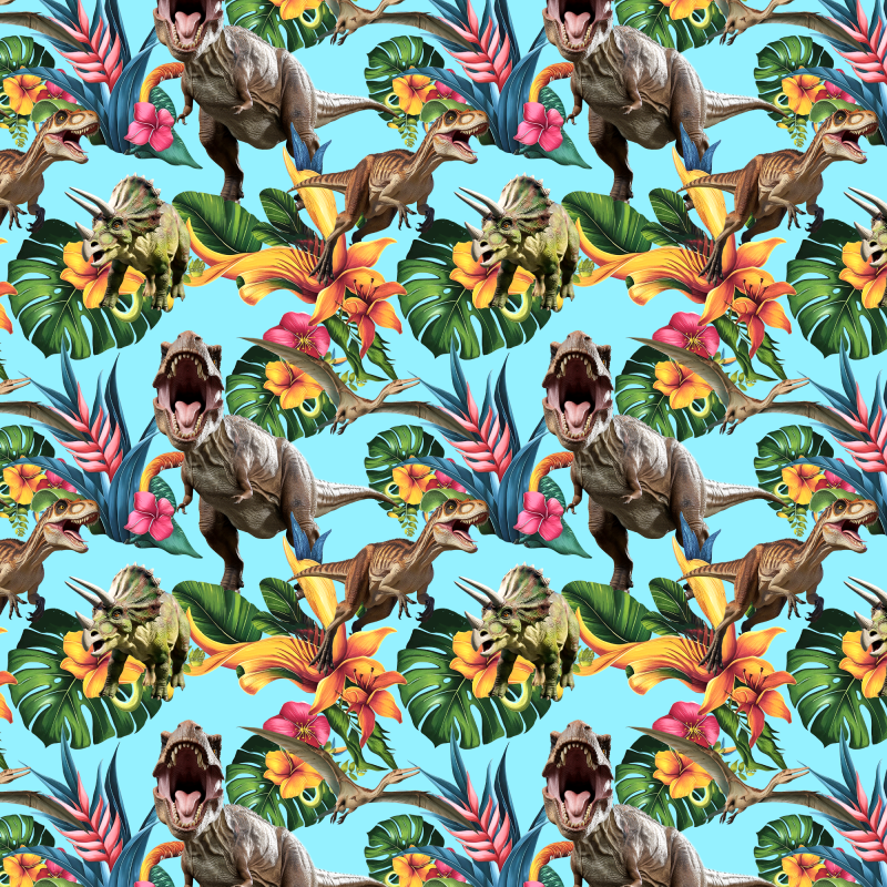 Hawaiian Dinosaur Print Tropical Shirt