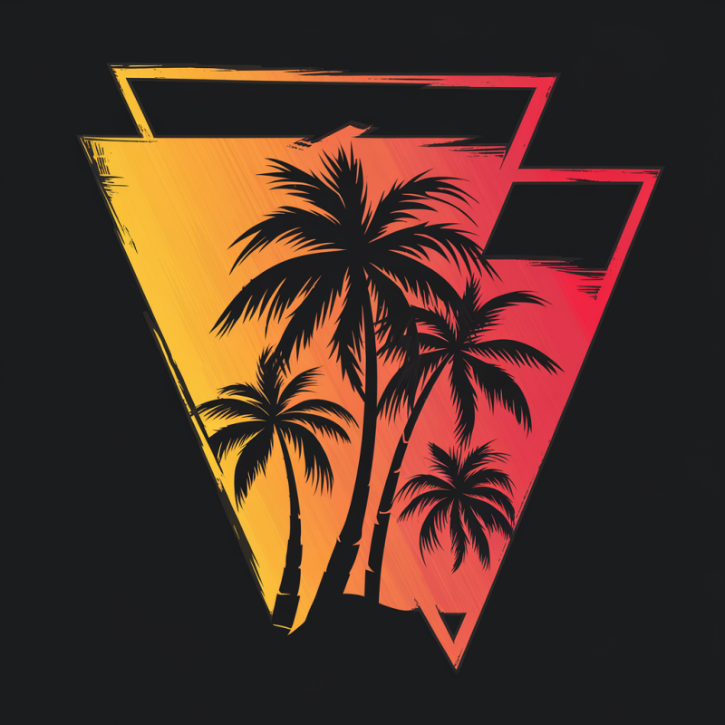 Sunset Palm Graphic Cotton T-Shirt