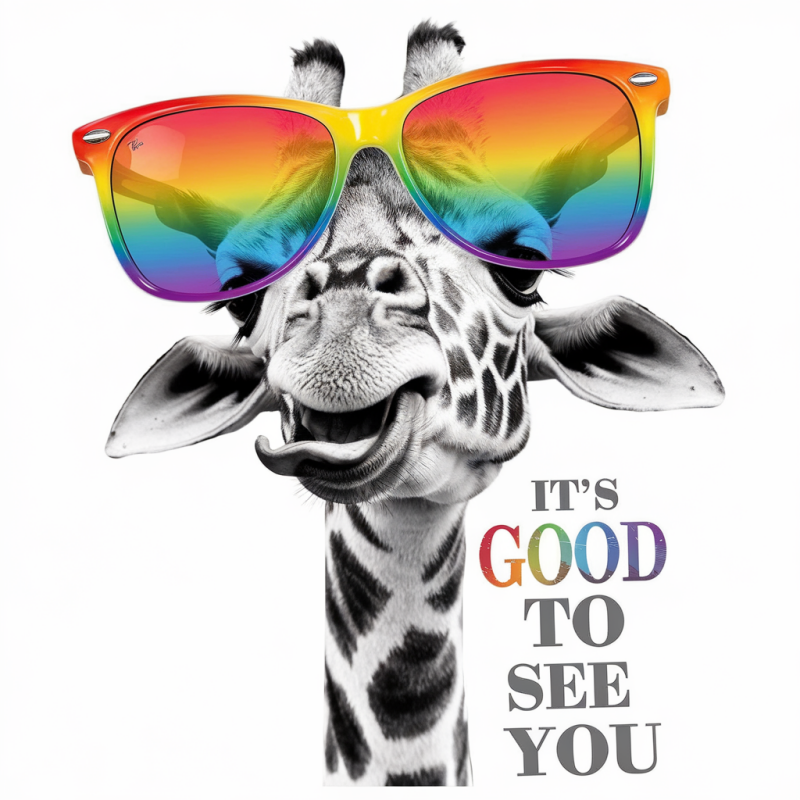 Colorful Giraffe Graphic T-Shirt