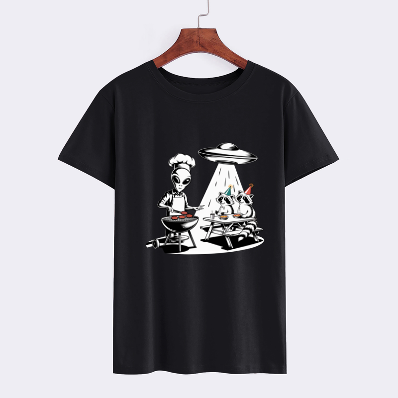 Alien Chef Barbecue Graphic T-Shirt