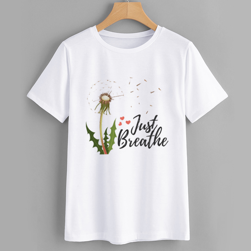 BreatheEase Dandelion Graphic Cotton T-Shirt