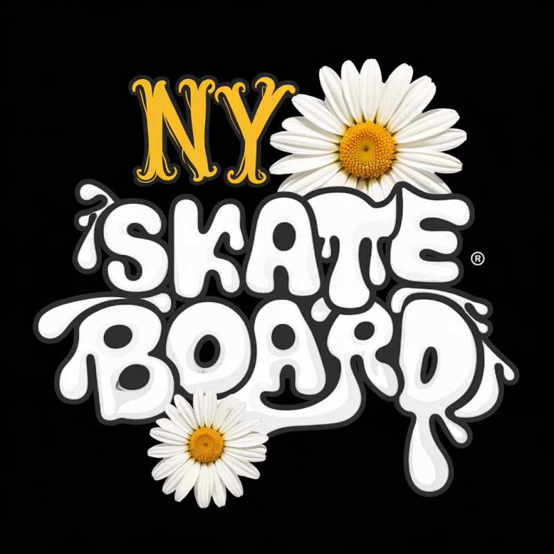 NY Floral Graphic Skateboard T-Shirt