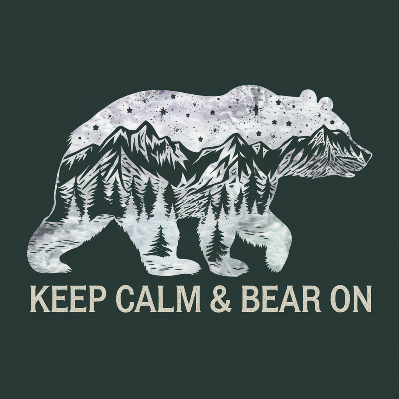 Keep Calm Bear T-Shirt - Nature Inspired Graphic Tee