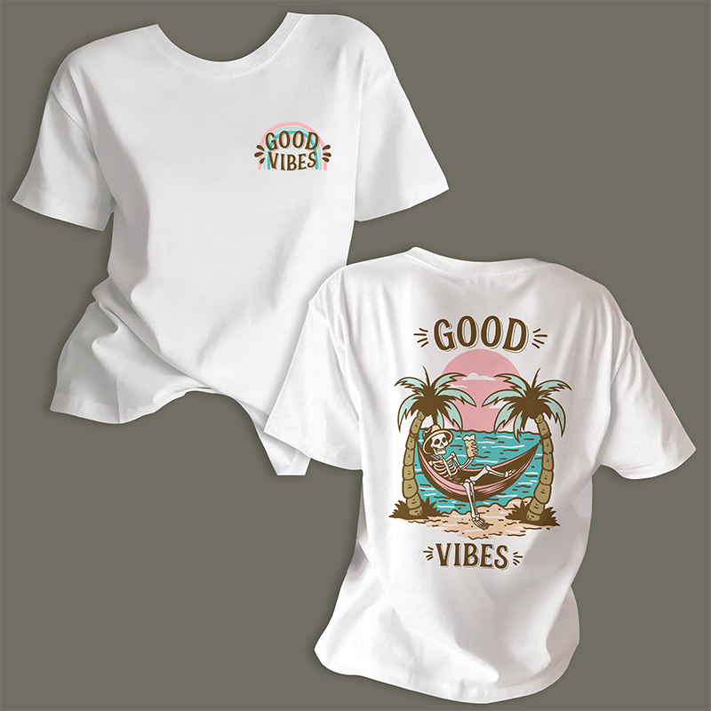 Casual Fun Double-Sided Printed Pattern Top