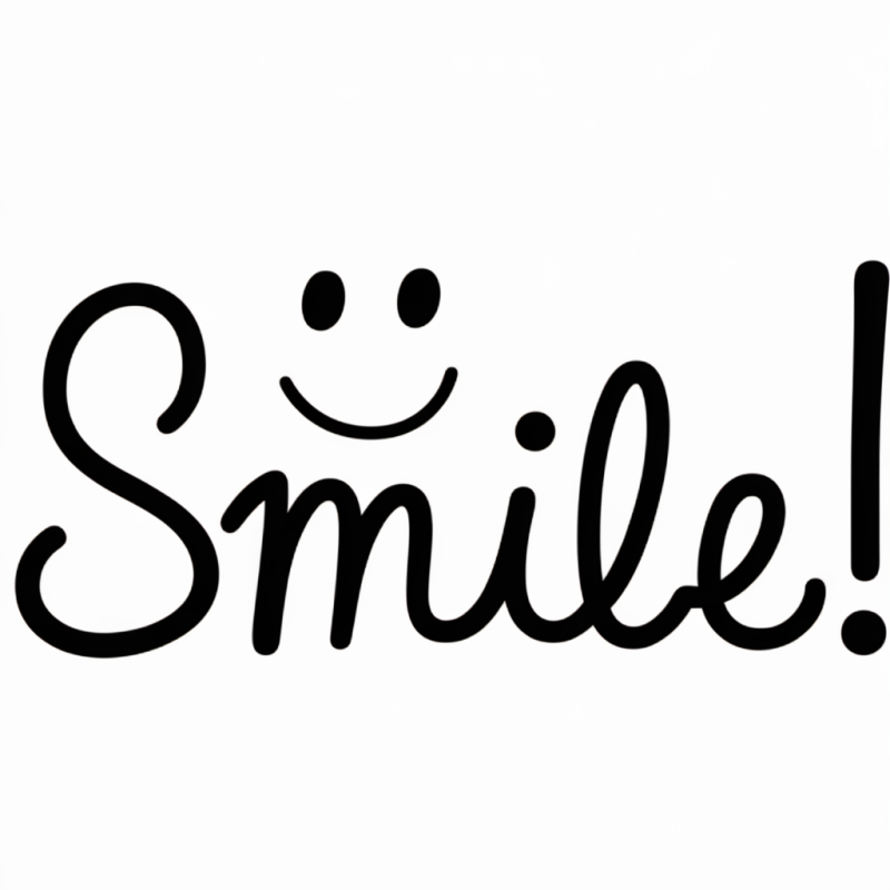 Brand Smile Print White Cotton T-Shirt