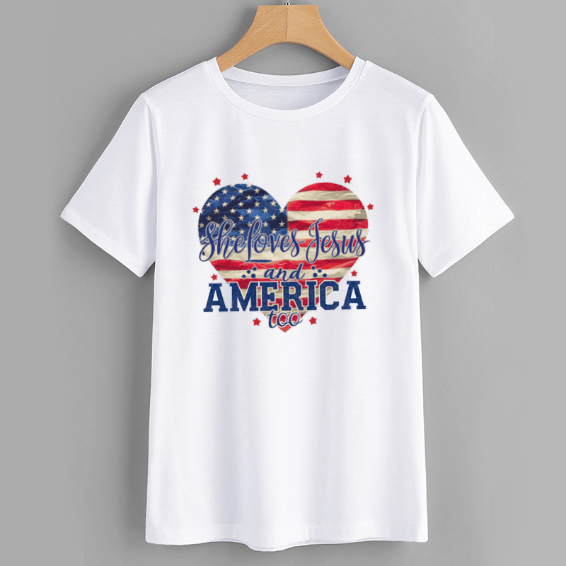 She Loves Jesus and America Too Graphic Tee