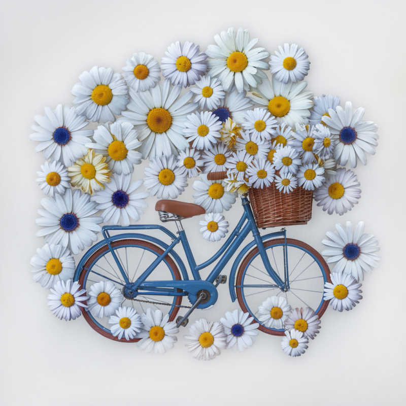 Floral Bicycle Graphic T-Shirt