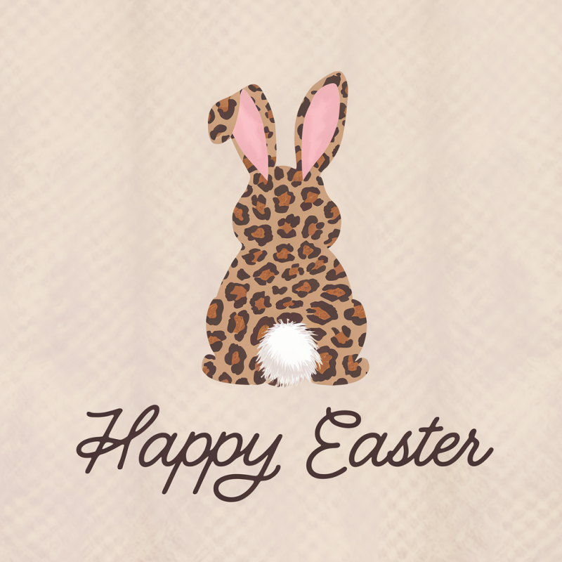 Leopard Print Rabbit Graphic T-Shirt