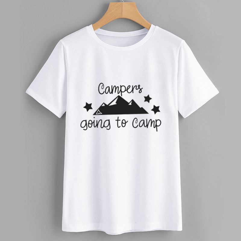 Campers Mountain Graphic Cotton T-Shirt