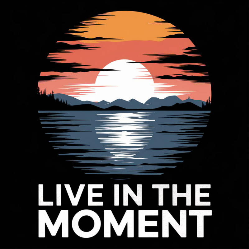 Sunset Graphic T-Shirt - Live in the Moment