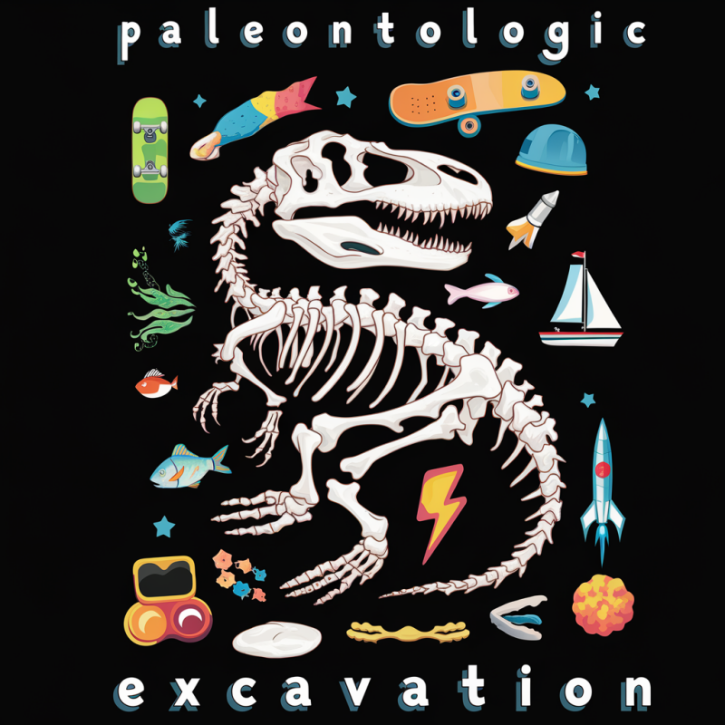 Paleontologic Excavation Dinosaur Skeleton T-Shirt