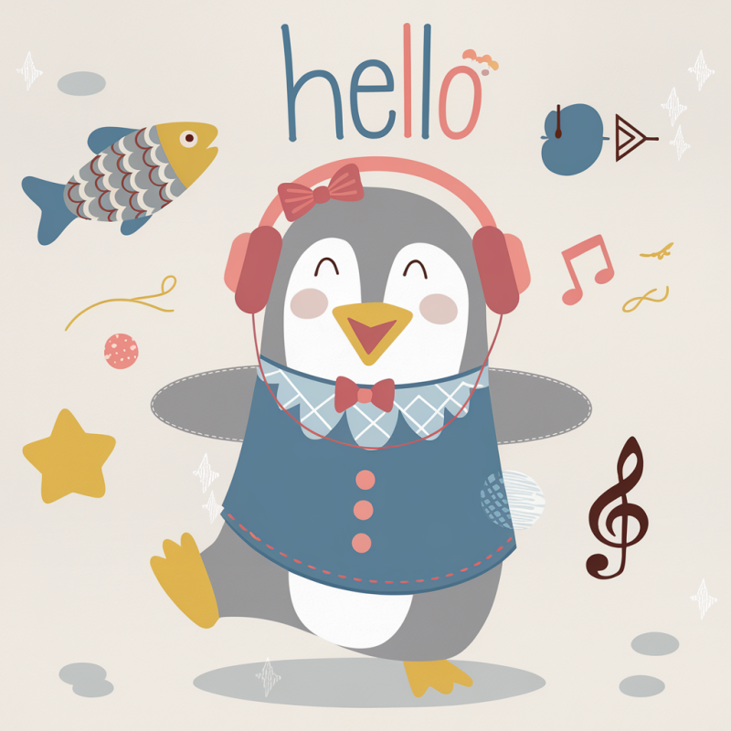 Cute Penguin Graphic T-Shirt for Kids