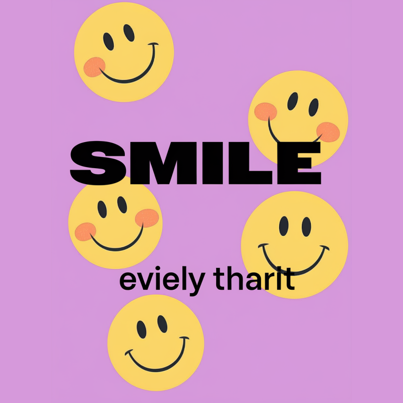 Smile Graphic T-Shirt with Happy Faces