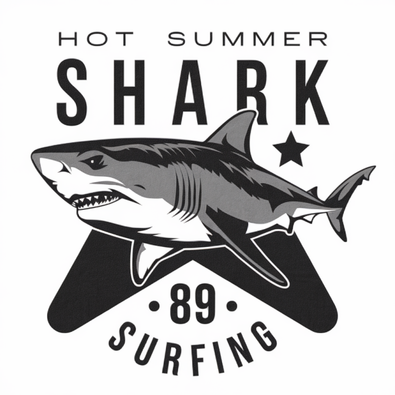 SurfShark Cotton Graphic Surfing T-Shirt