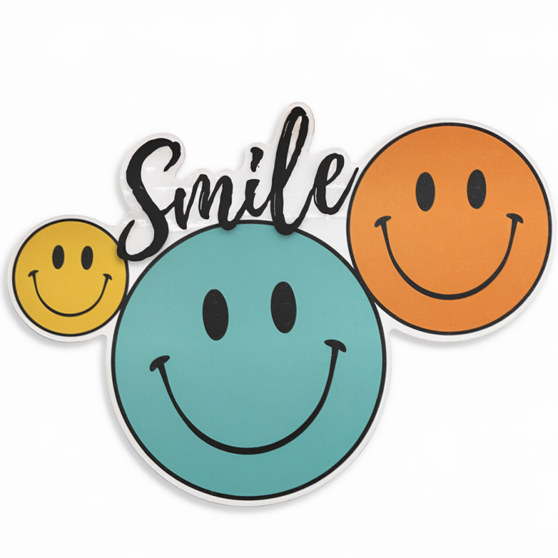 Smile Graphic Cotton T-Shirt Casual Tee