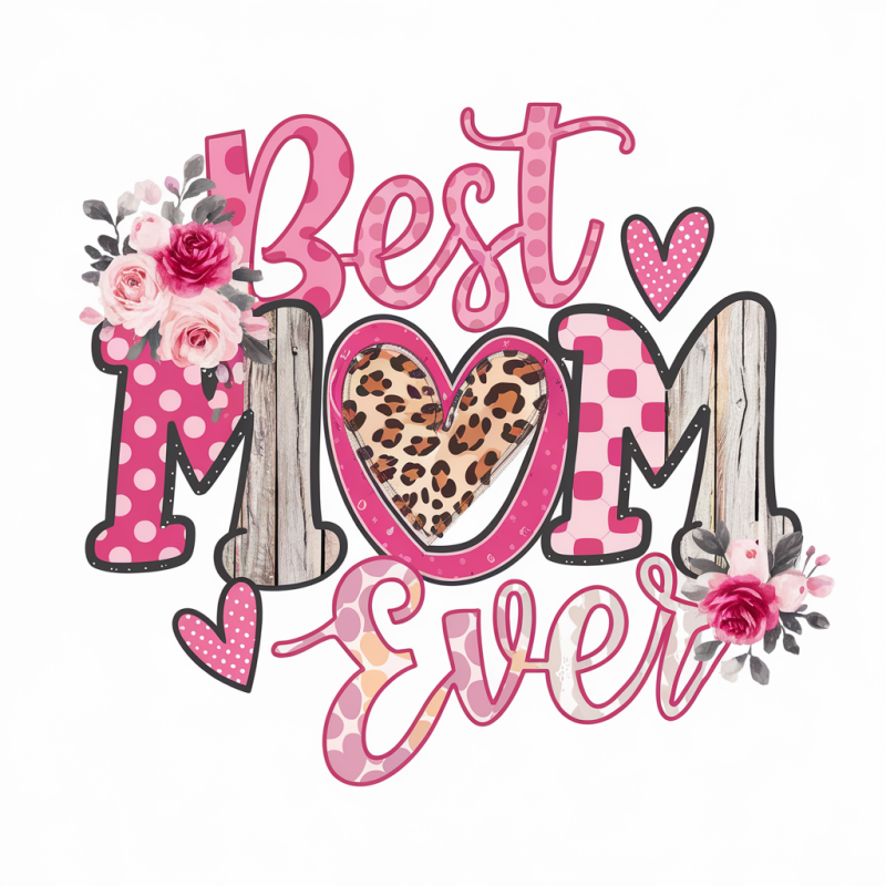 Best Mom Ever Floral Graphic T-Shirt