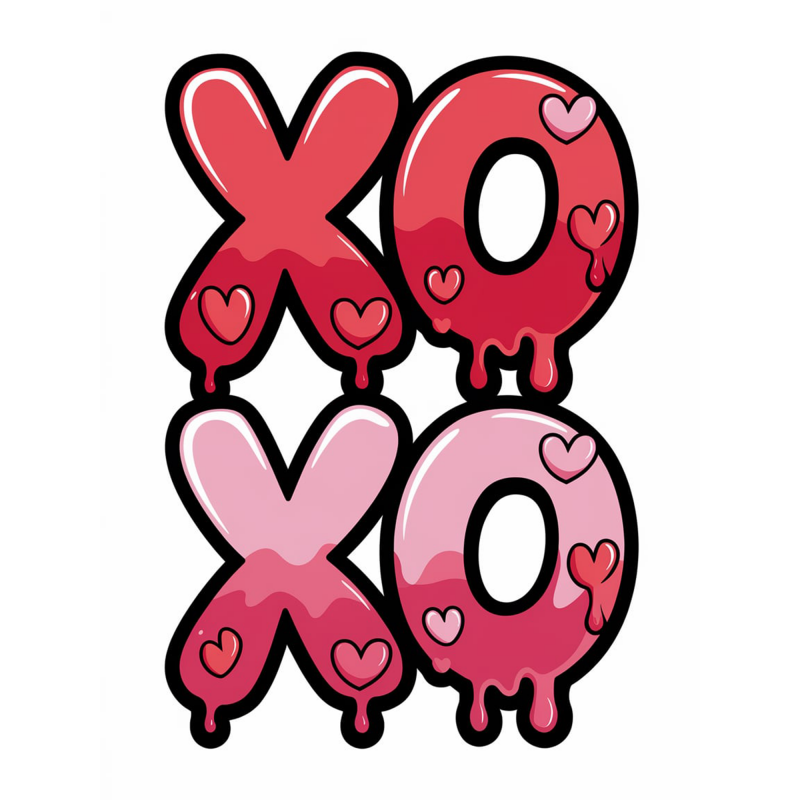 XOXO Drippy Graphic Tee - Cute Valentine's Day T-Shirt