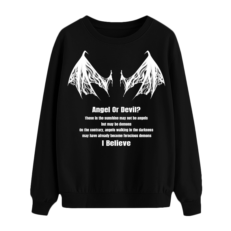Halloween Pattern Top - Angel Or Devil Sweatshirt