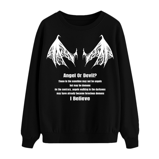 Halloween Pattern Top - Angel Or Devil Sweatshirt