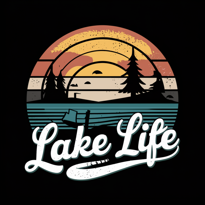 Lake Life Sunset Graphic T-Shirt