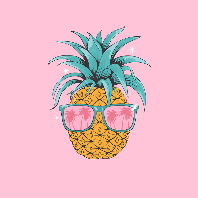 Hawaiian Pineapple Graphic T-Shirt