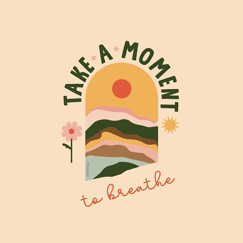 Take A Moment Graphic Tee - Relax and Breathe