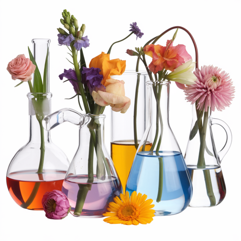 Floral Science-Inspired Graphic T-Shirt