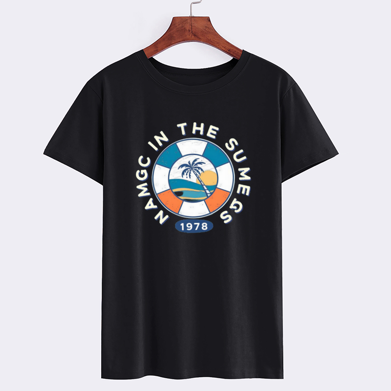 NAMGC Summer Graphic T-Shirt - Black Casual Tee