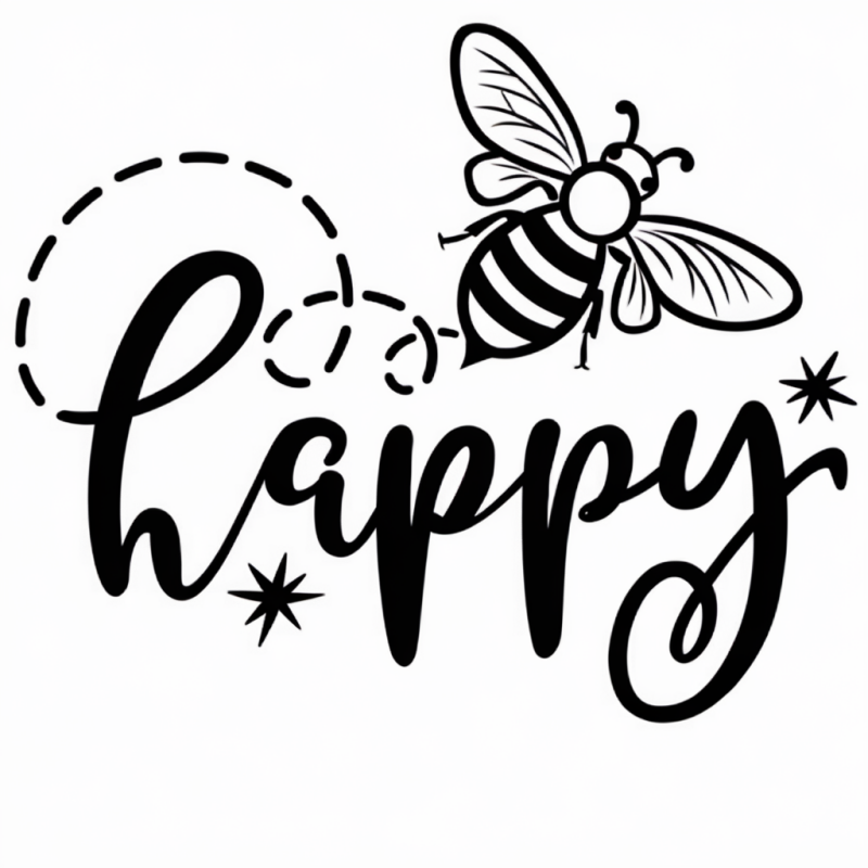Happy Bee Graphic Tee Shirt