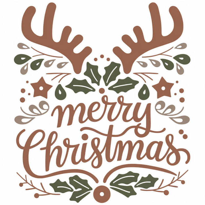 Merry Christmas Reindeer Graphic T-Shirt