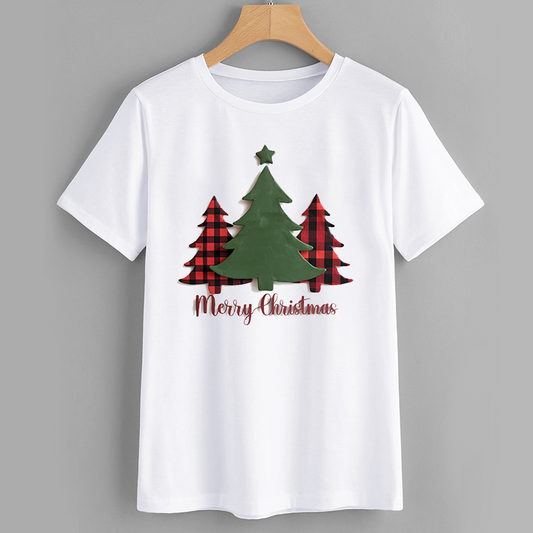 Merry Christmas Tree Graphic T-Shirt
