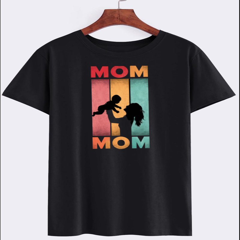 MOM Silhouette Graphic T-Shirt | Motherhood Love Tee