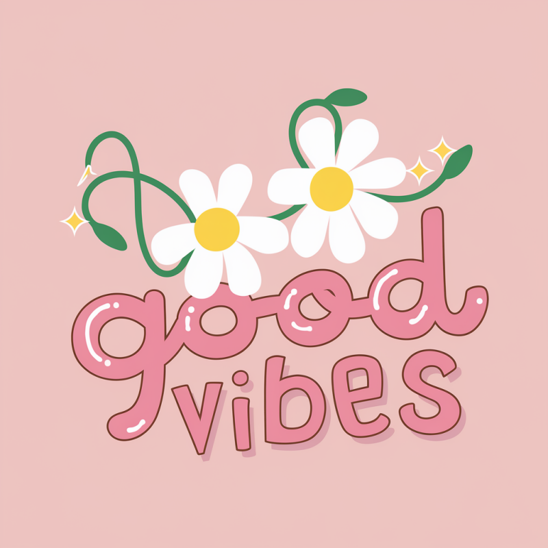 Good Vibes Daisy Graphic Cotton T-Shirt