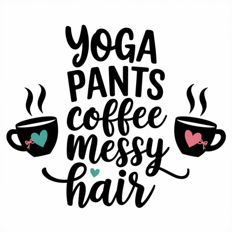 Yoga Pants Coffee Messy Hair Funny T-Shirt