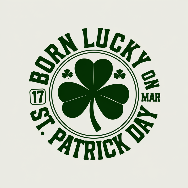 Born Lucky Shamrock St. Patrick's Day T-shirt