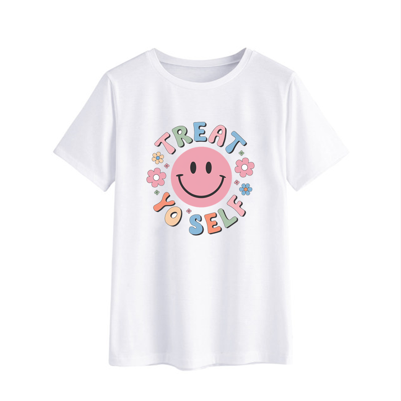 Treat Yo Self Smiley Face Graphic T-Shirt