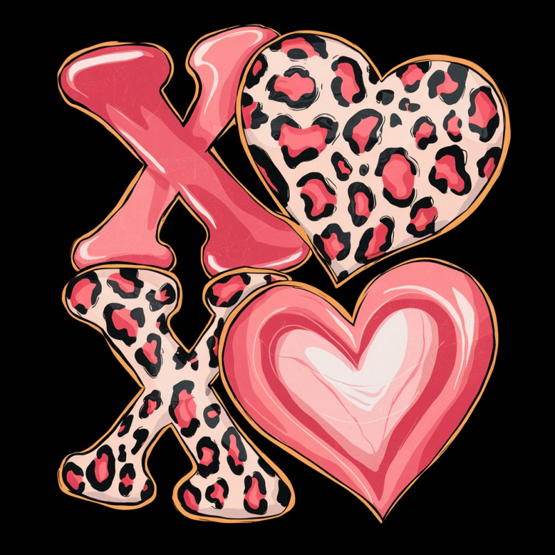 Leopard Print XOXO Heart Graphic T-Shirt