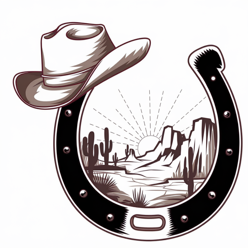 Western Cowboy Horseshoe Graphic T-Shirt