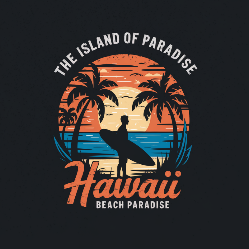 Hawaii Beach Paradise Graphic T-Shirt