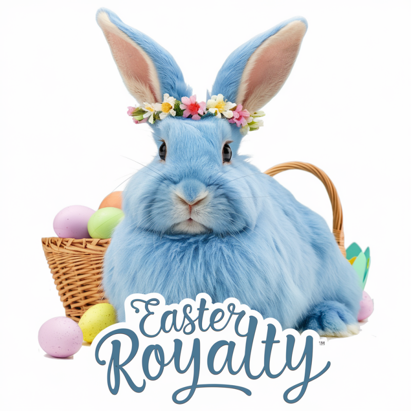 Blue Rabbit Easter Graphic T-Shirt