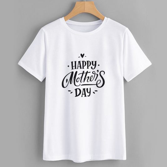 Cotton Happy Mother's Day Graphic T-Shirt