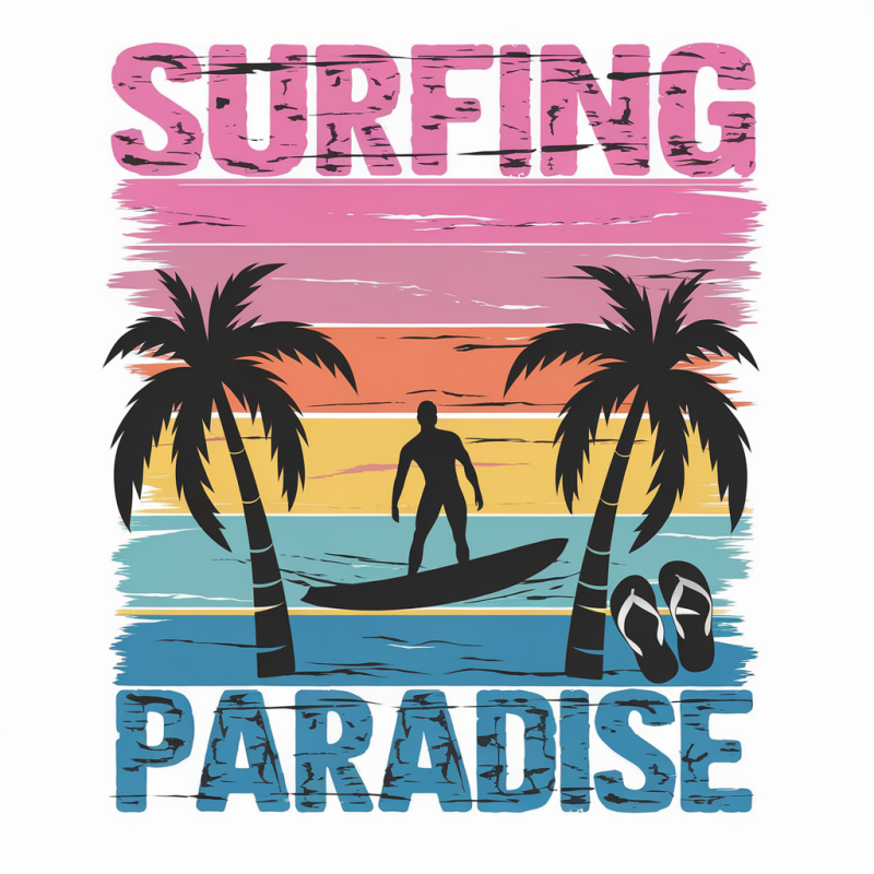 Surfing Paradise Cotton T-Shirt