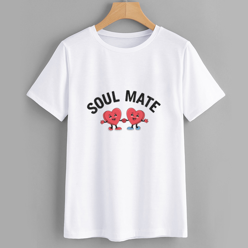 Cute Soul Mate Graphic Tee for Couples