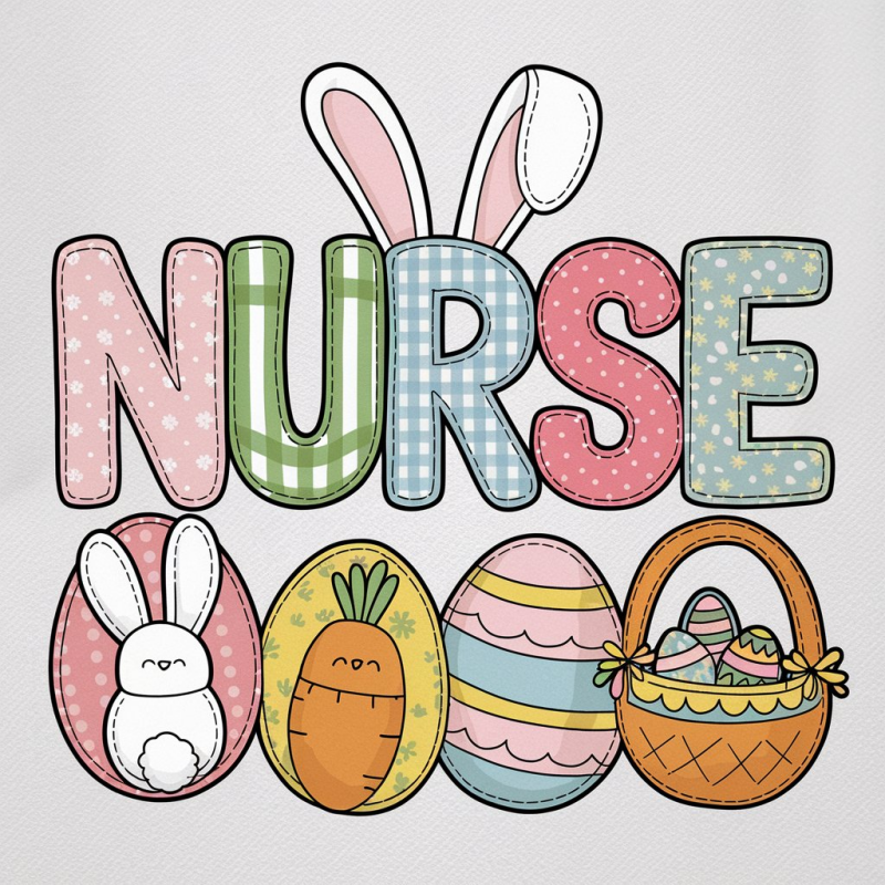 Easter Bunny Nurse T-Shirt for Women