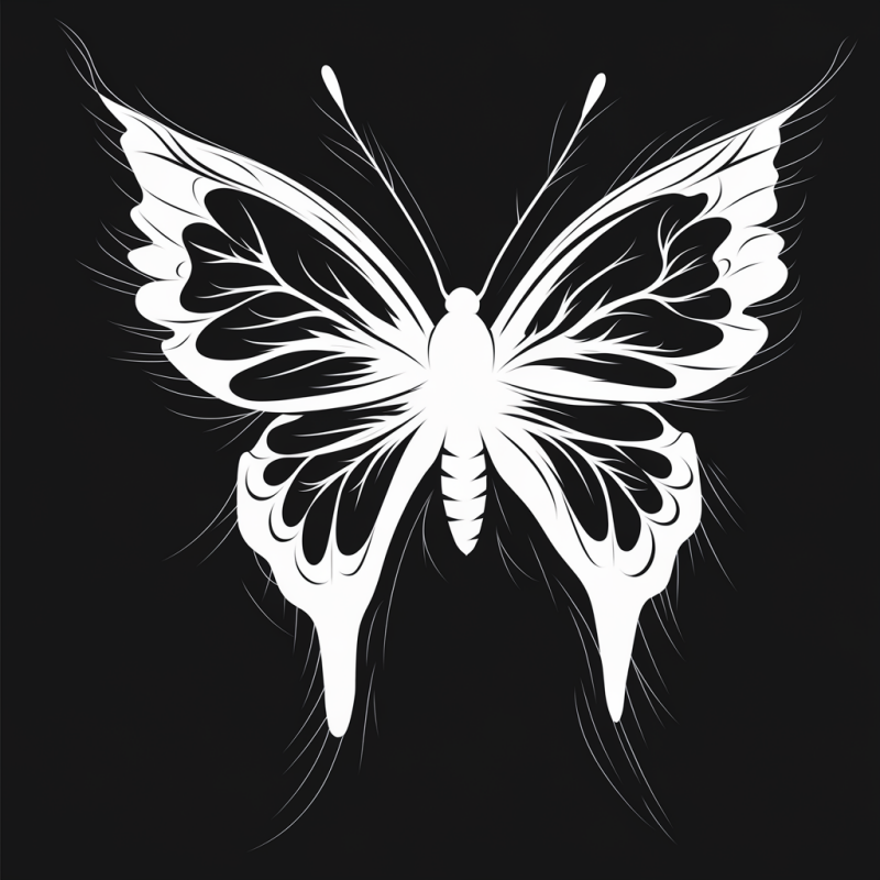 UrbanStyle Black Butterfly Graphic Cotton T-Shirt
