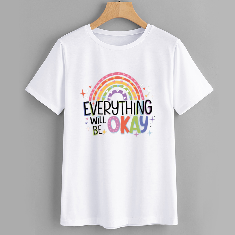 Colorful Rainbow Cotton T-Shirt Casual Wear
