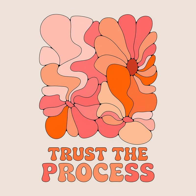 Trust The Process Colorful Graphic T-Shirt