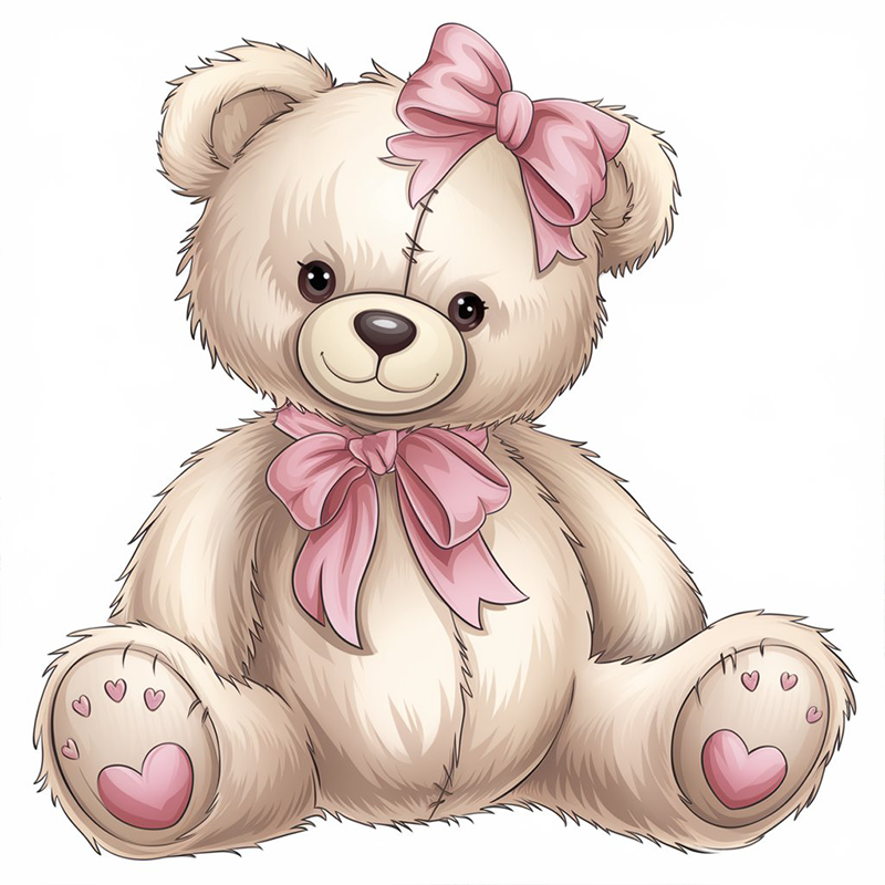 Bear Pattern Print Casual T-shirt