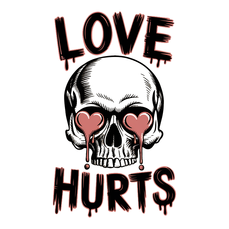 Love Hurts Skull Valentine's Day T-Shirt