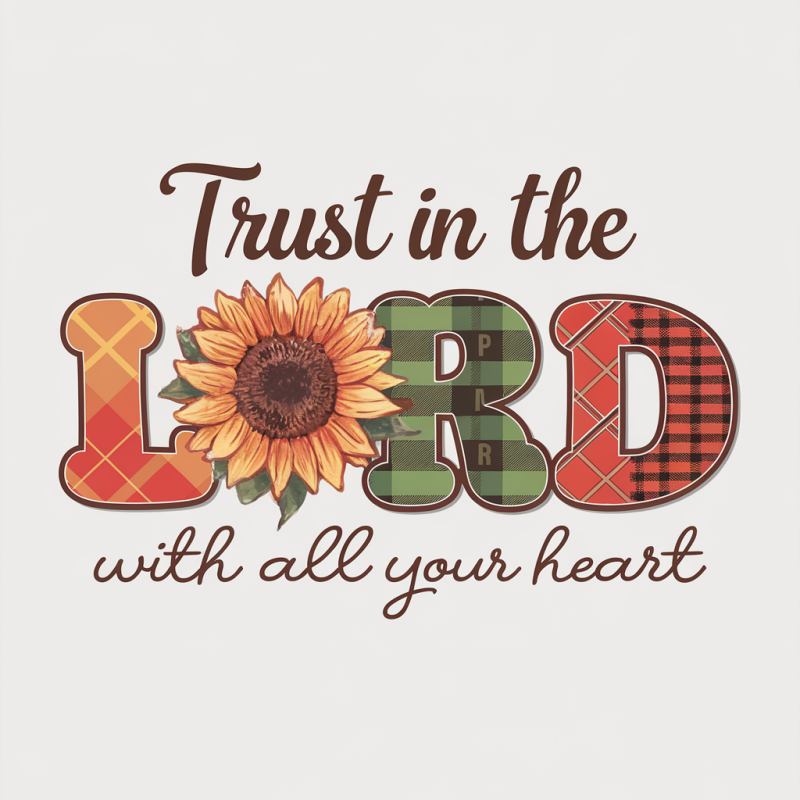 Trust in the LORD Inspirational Floral Graphic T-shirt